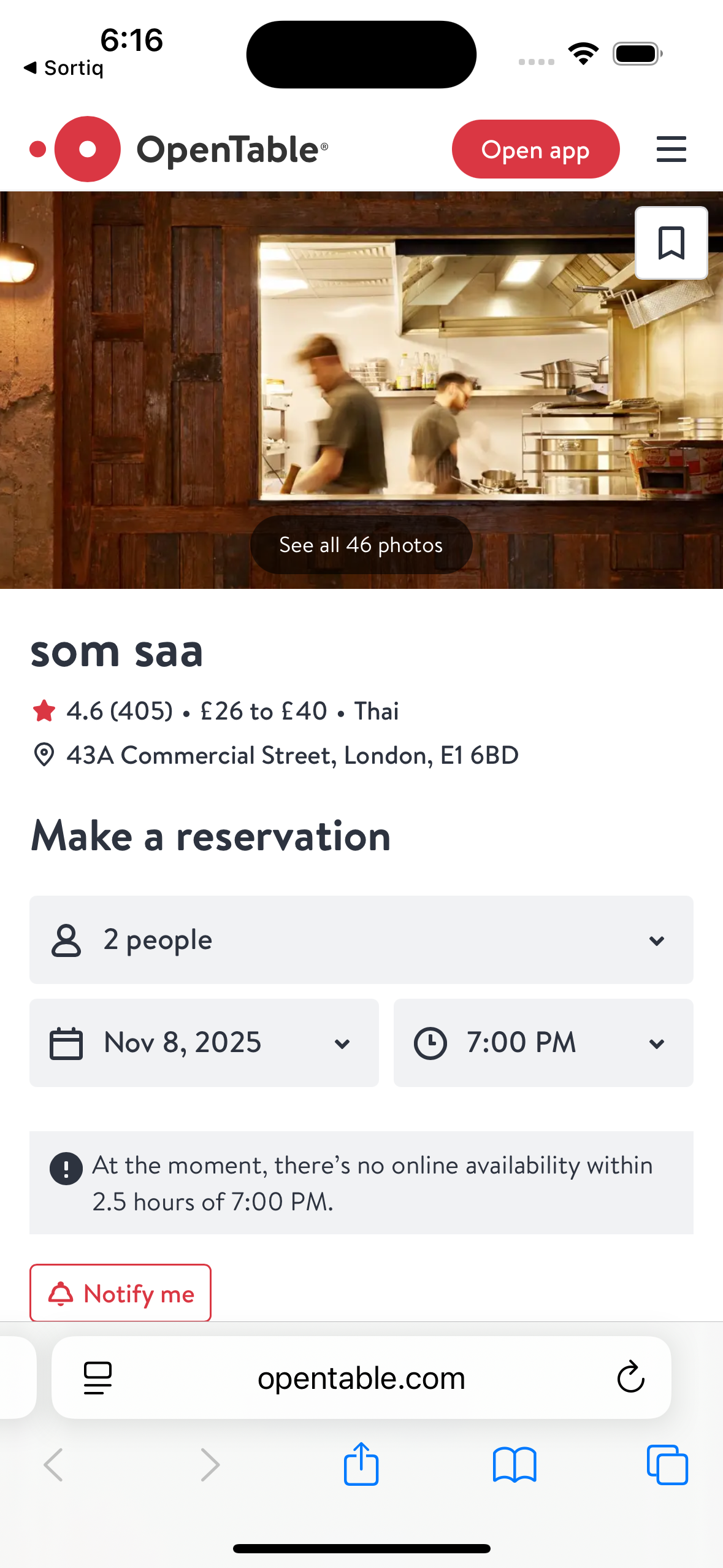 OpenTable integration